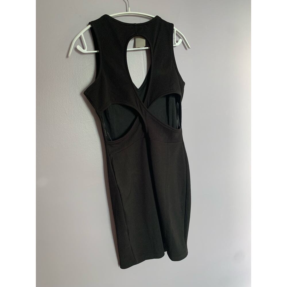 NWT Symphony / bodycon / little black dress / embroidered / fitted / medium - Picture 3 of 7